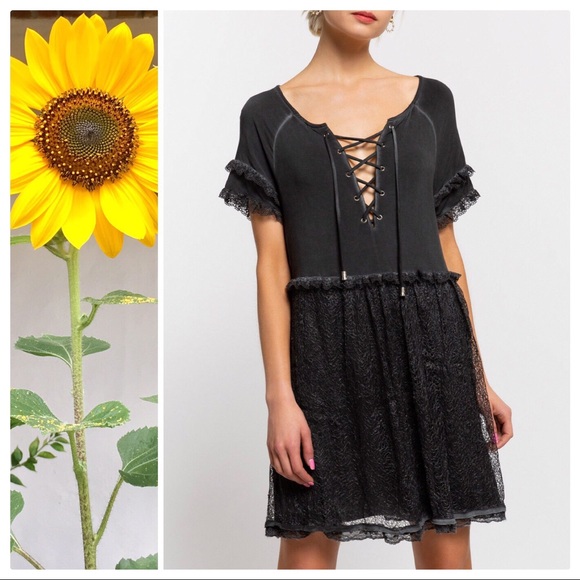 POL Dresses & Skirts - Sophia Boho Burnout Black Dress